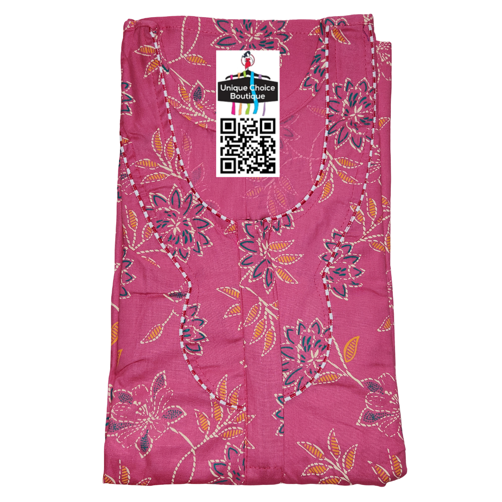 Comfortable Indian Cotton Nighty – Pink