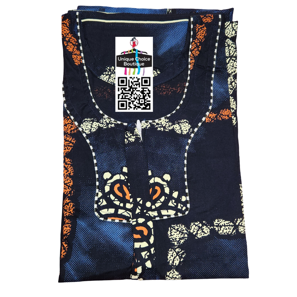 Comfortable Indian Pure Cotton Nighty – Blue