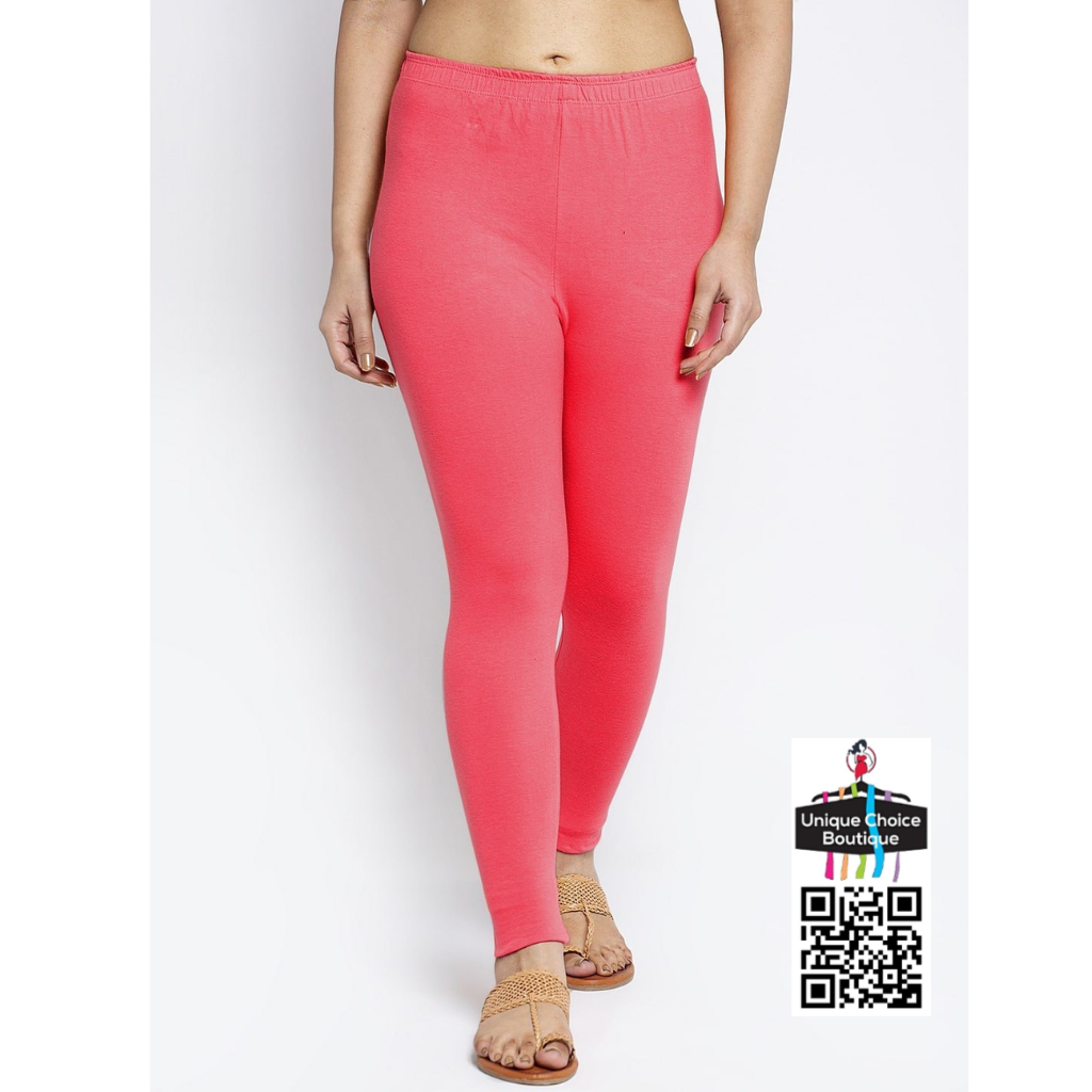 Premium Quality Cotton Lycra Leggings Peach