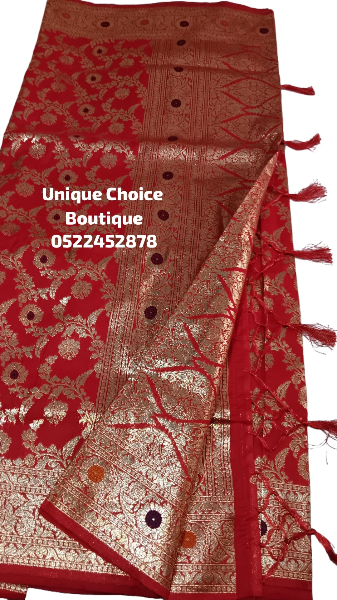 Budget Friendly Bridal Banarasi Silk Saree-Red