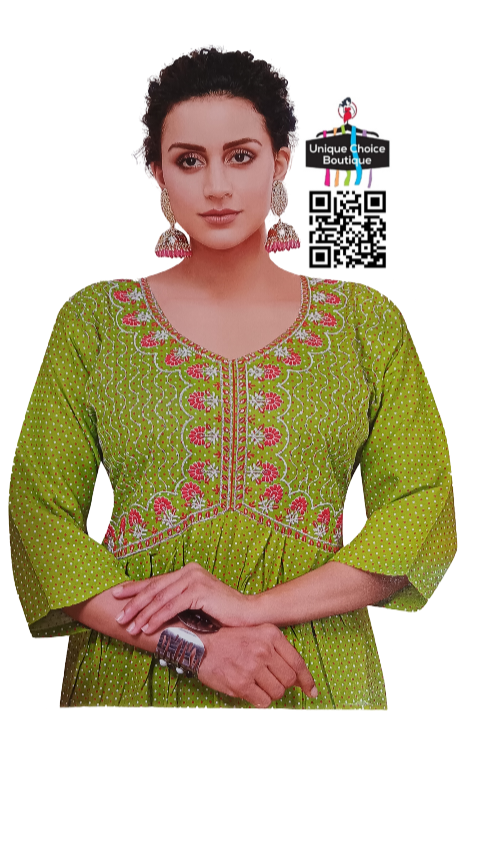 Alia Cut Anarkali Kurti Embroidery Rayon Print-2