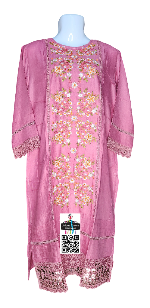 Embroidered Pink Co-ord Set-2