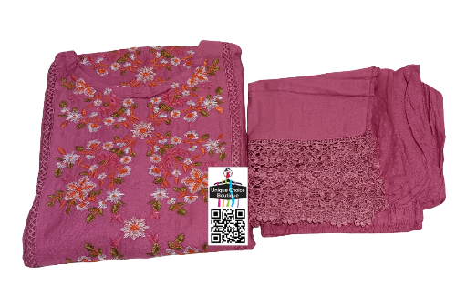 Embroidered Pink Co-ord Set-3