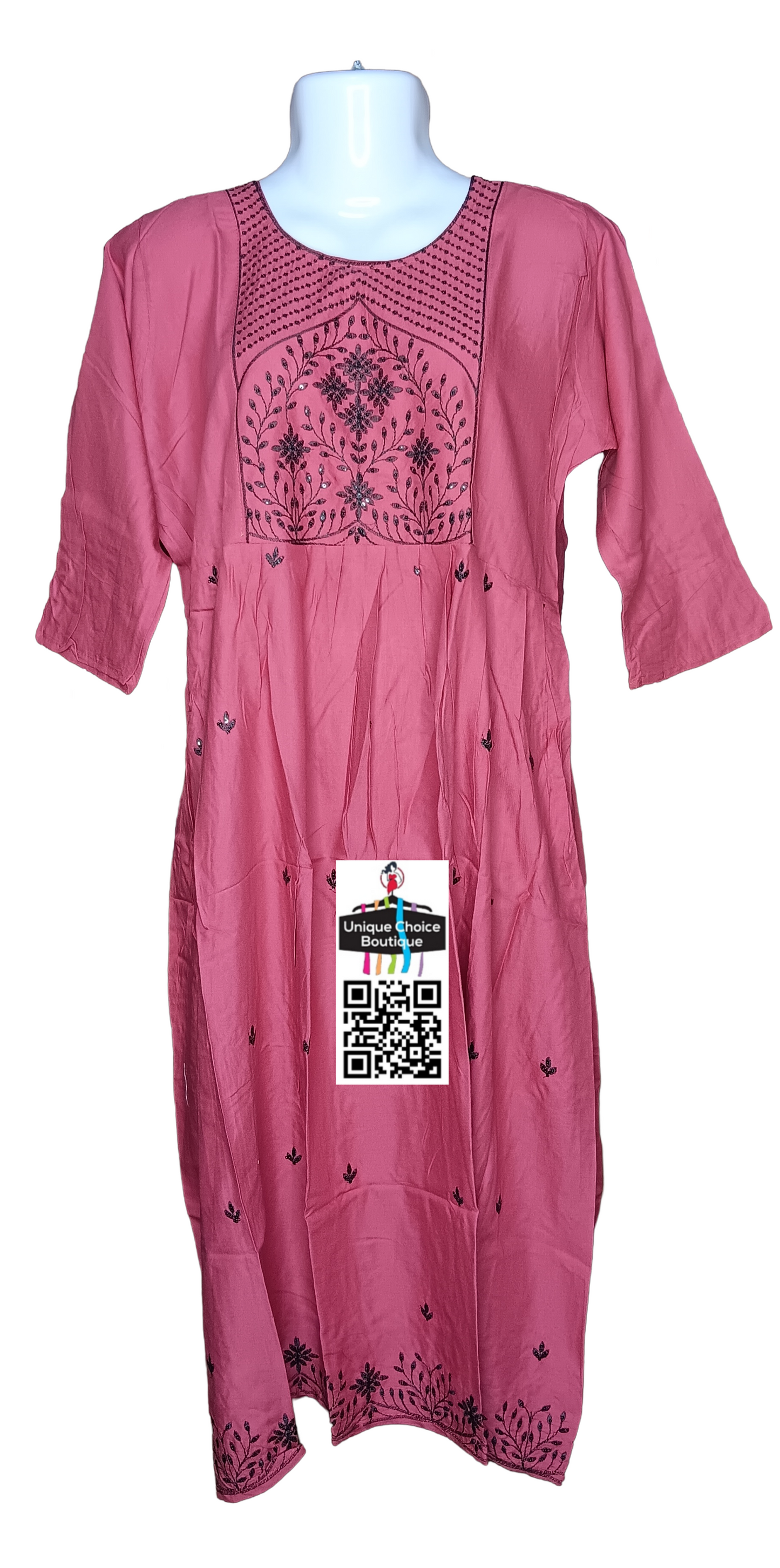 Rayon Alia Cut Anarkali Kurti with floral embroidery-4
