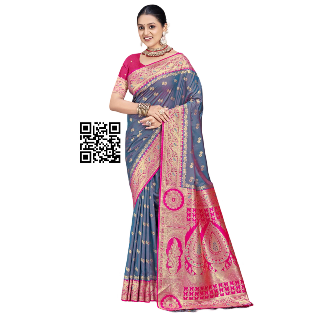 Budget Friendly Banarasi Silk Saree-Chocolate Brown
