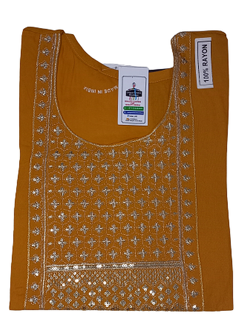 Mustard Yellow Straight Kurti for women