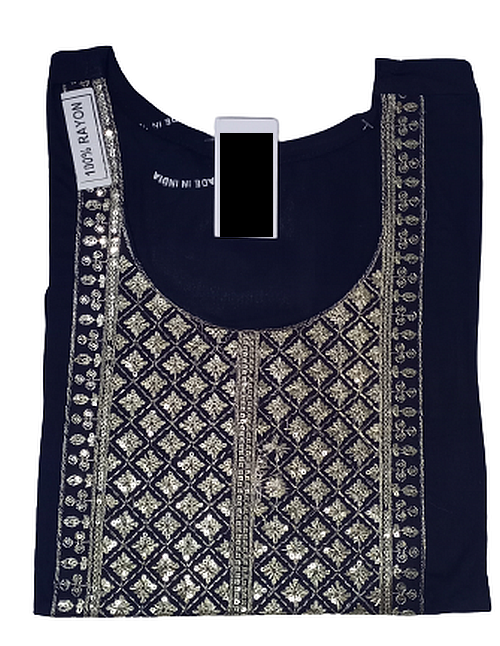 Navy Blue Straight Kurti for women