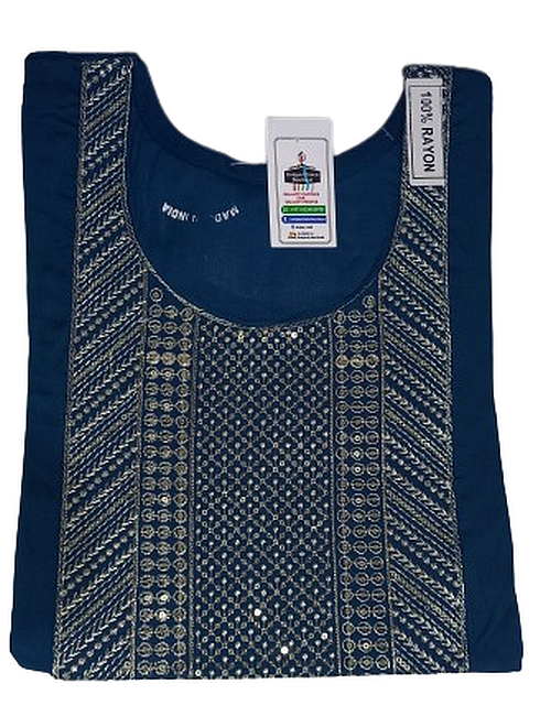 Ocean Blue Straight Kurti for women