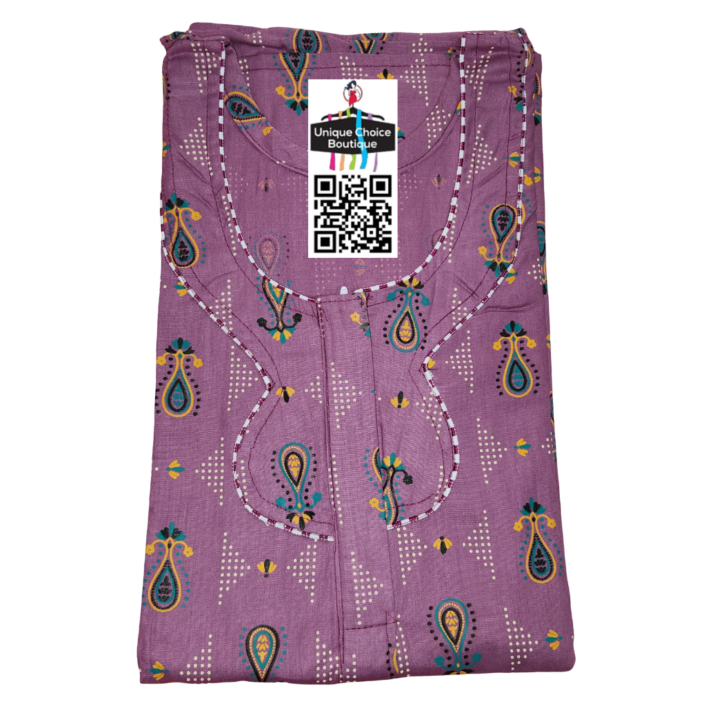 Comfortable Indian Cotton Nighty – Light Purple