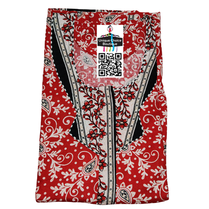 Comfortable Indian Pure Cotton Nighty – Red