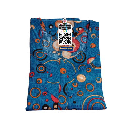 4XL Size-Plus Size-Pure Cotton Nighty - Blue
