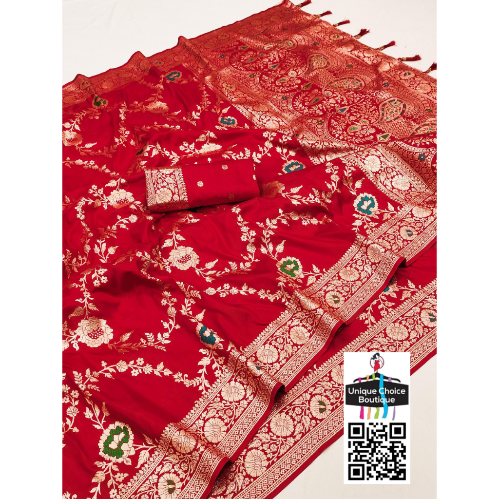 Banarasi Soft Silk Saree - Red