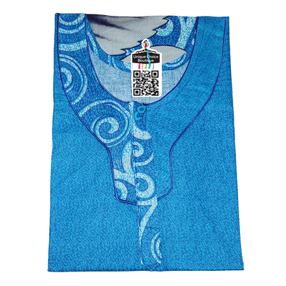 Premium Pure Cotton Nighty Zip Nighty – Blue Floral
