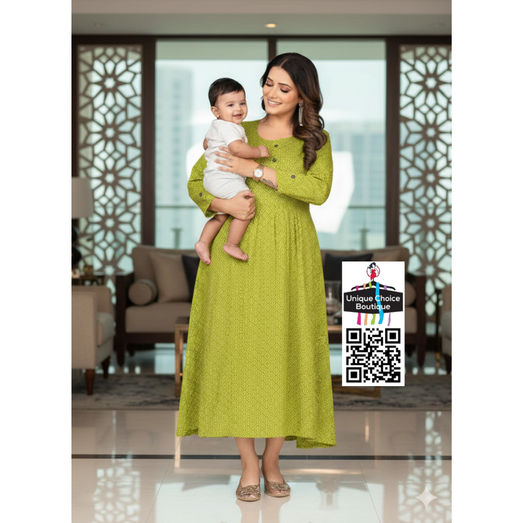 Feeding Kurti Maternity Dress 3XL Size Lime Green