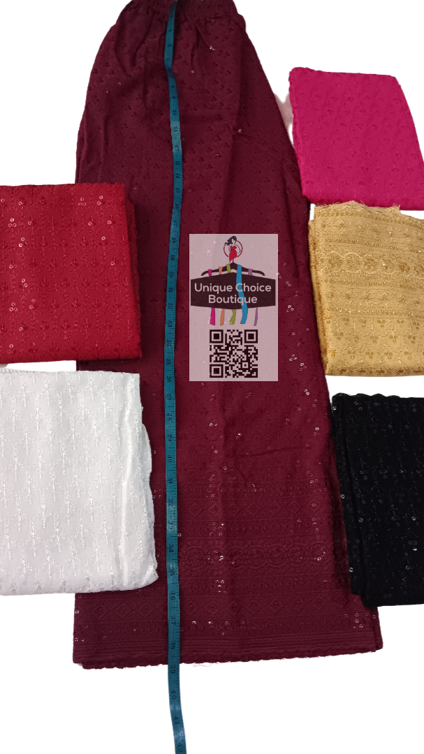 Beige Chikankari Work Palazzo for Women