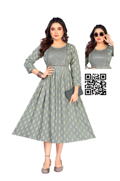 Feeding Kurti Maternity Dress Grey
