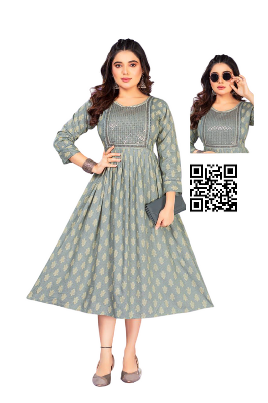 Feeding Kurti-Feeding Tops-Maternity Dress-Grey