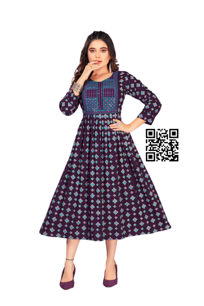 Feeding Kurti Maternity Dress Purple