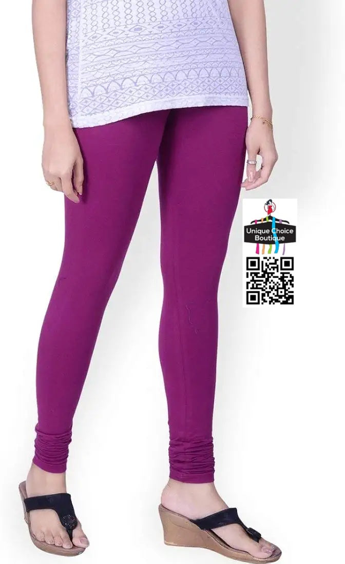 Cotton Lycra Leggings, Premium Quality, Purple