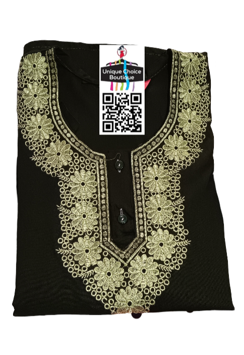 Plain Pure Cotton Nighty, Button Nighty, Embroidery Neck, Premium Quality- Forest Green