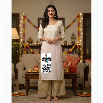 Beige Chikankari Work Palazzo for Women