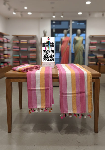 Pure Mul Cotton Striped Saree