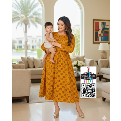 Feeding Kurti Maternity Dress 3XL Size Mustard Yellow