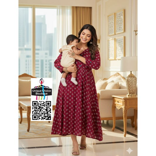 Feeding Kurti Maternity Dress 3XL Size Raspberry color