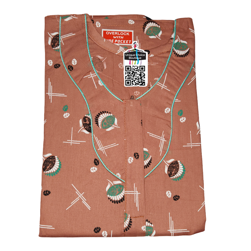 Premium Pure Cotton Nighty – Terracotta color