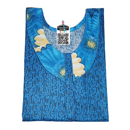 Premium Pure Cotton Nighty – Blue