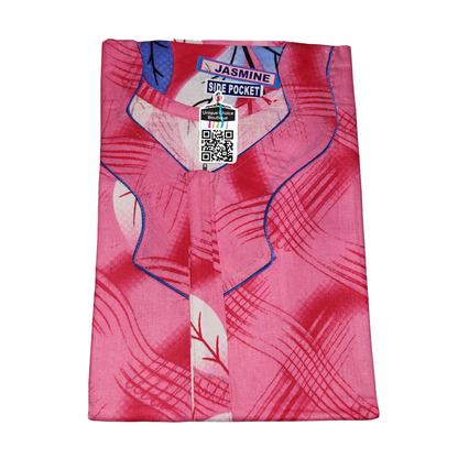 Premium Pure Cotton Nighty – Pink and Blue
