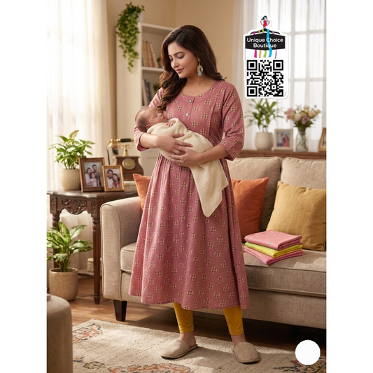 Feeding Kurti Maternity Dress 3XL Size Dusty Rose