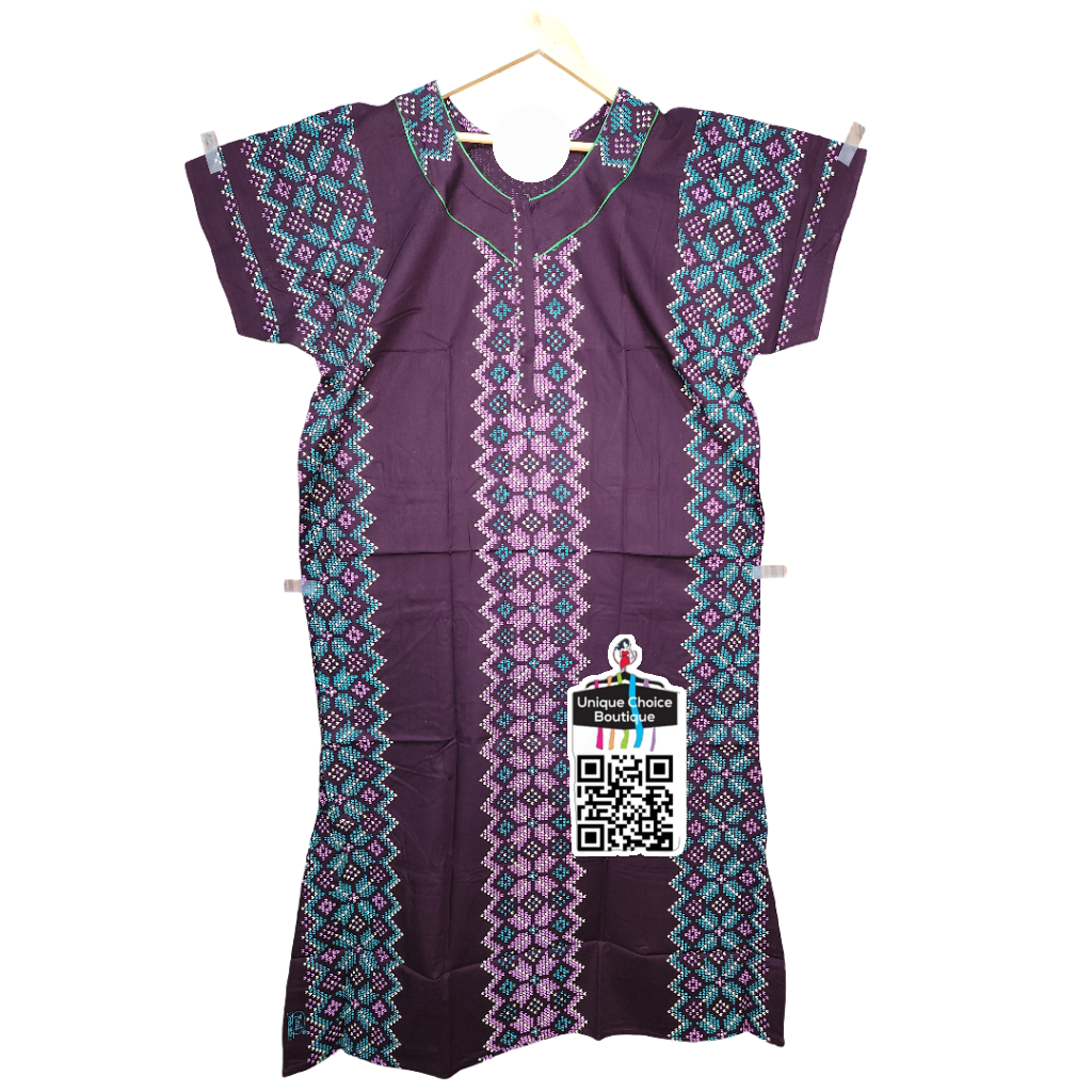 3XL Size-Plus Size-Cotton Nighty- Dark Purple