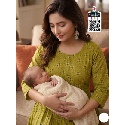 Feeding Kurti Maternity Dress 3XL Size Olive Green