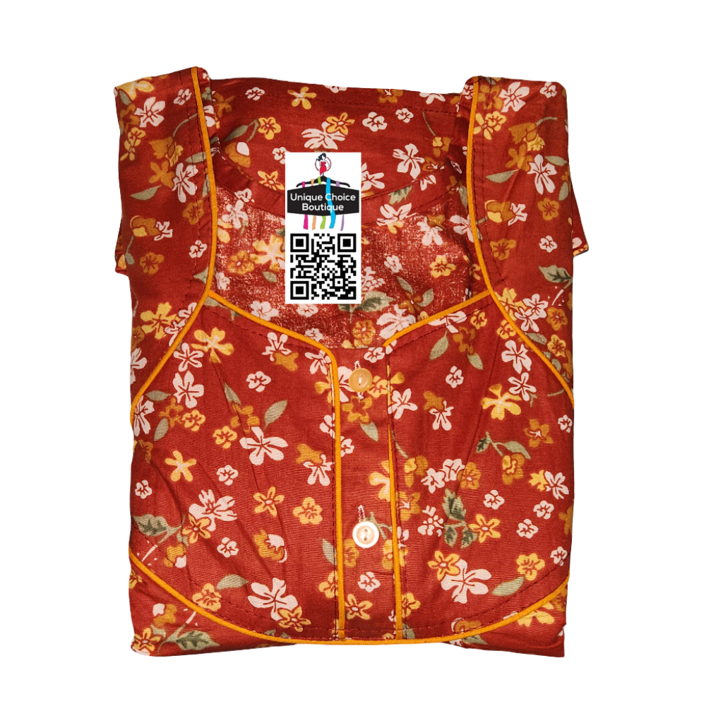 3XL Size-Plus Size-Premium Cotton Nighty- Rust Orange