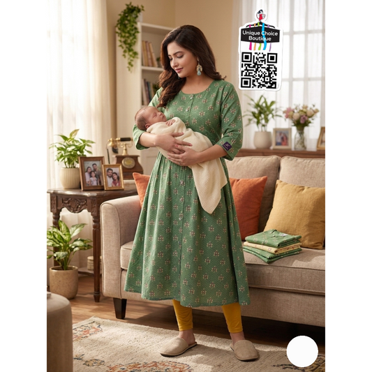 Feeding Kurti Maternity Dress 3XL Size Sage Green