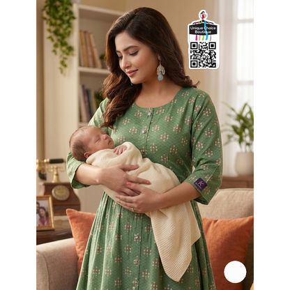 Feeding Kurti Maternity Dress 3XL Size Sage Green