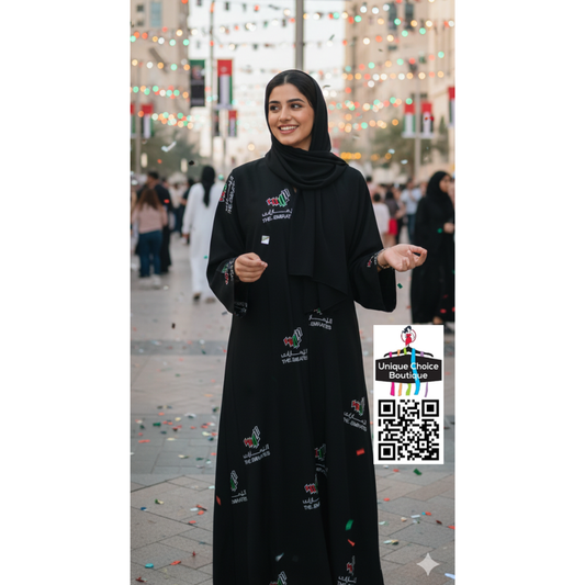UAE Flag Embroidered Celebration Abaya 🇦🇪