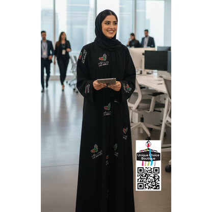 UAE Flag Embroidered Celebration Abaya 🇦🇪