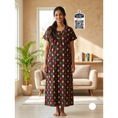 Comfortable Indian Cotton Nighty – Brown