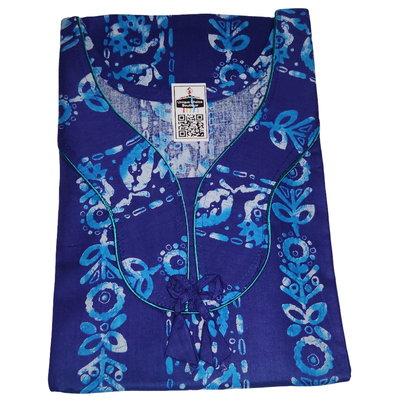 3XL Size-Plus Size-Cotton Nighty- No Zip Nighty -Blue Batik Printed