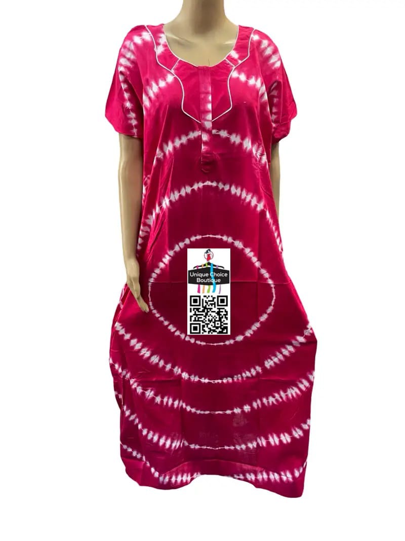 Chungudi Cotton Nighty Zip Nighty Pink-1