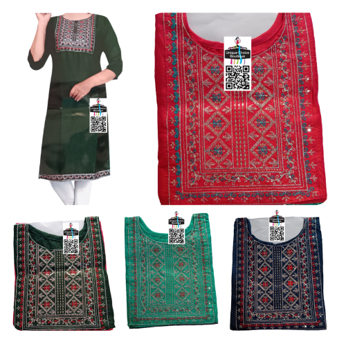 Designer Straight Kurti Two Tone Kurti
