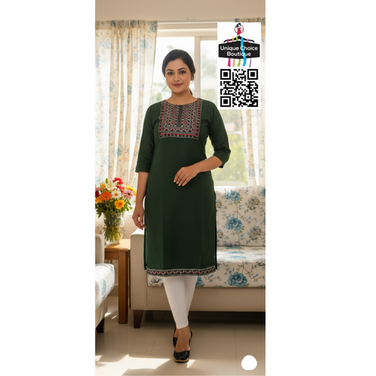 Designer Straight Kurti Two Tone Kurti new1