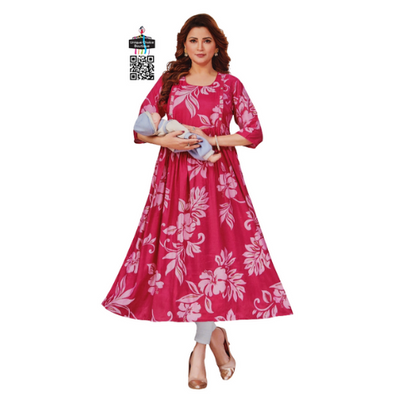 Feeding Kurti Maternity Dress Pink-1