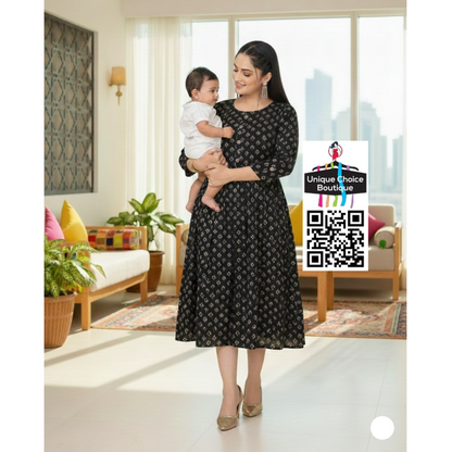 Feeding Kurti Maternity Dress XL, XXL Size - Black