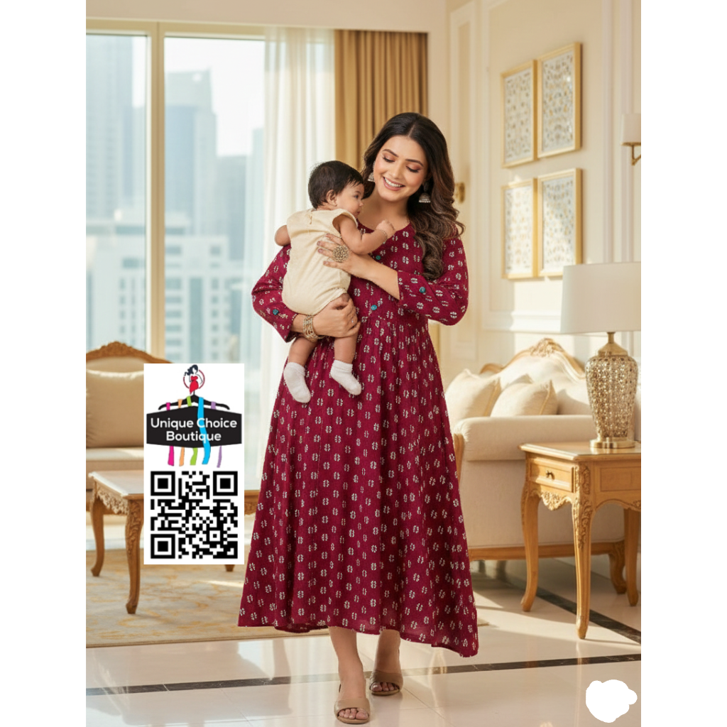 Feeding Kurti Maternity Dress XXL, 3XL Size Raspberry color