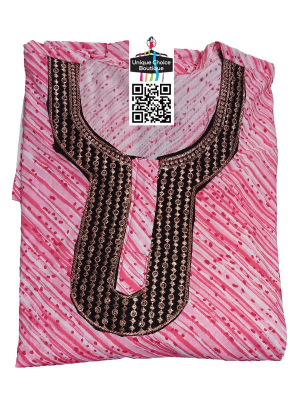 Pink_Embroidery_Mirror_work_Cotton_Nighty_long_sleeves-2
