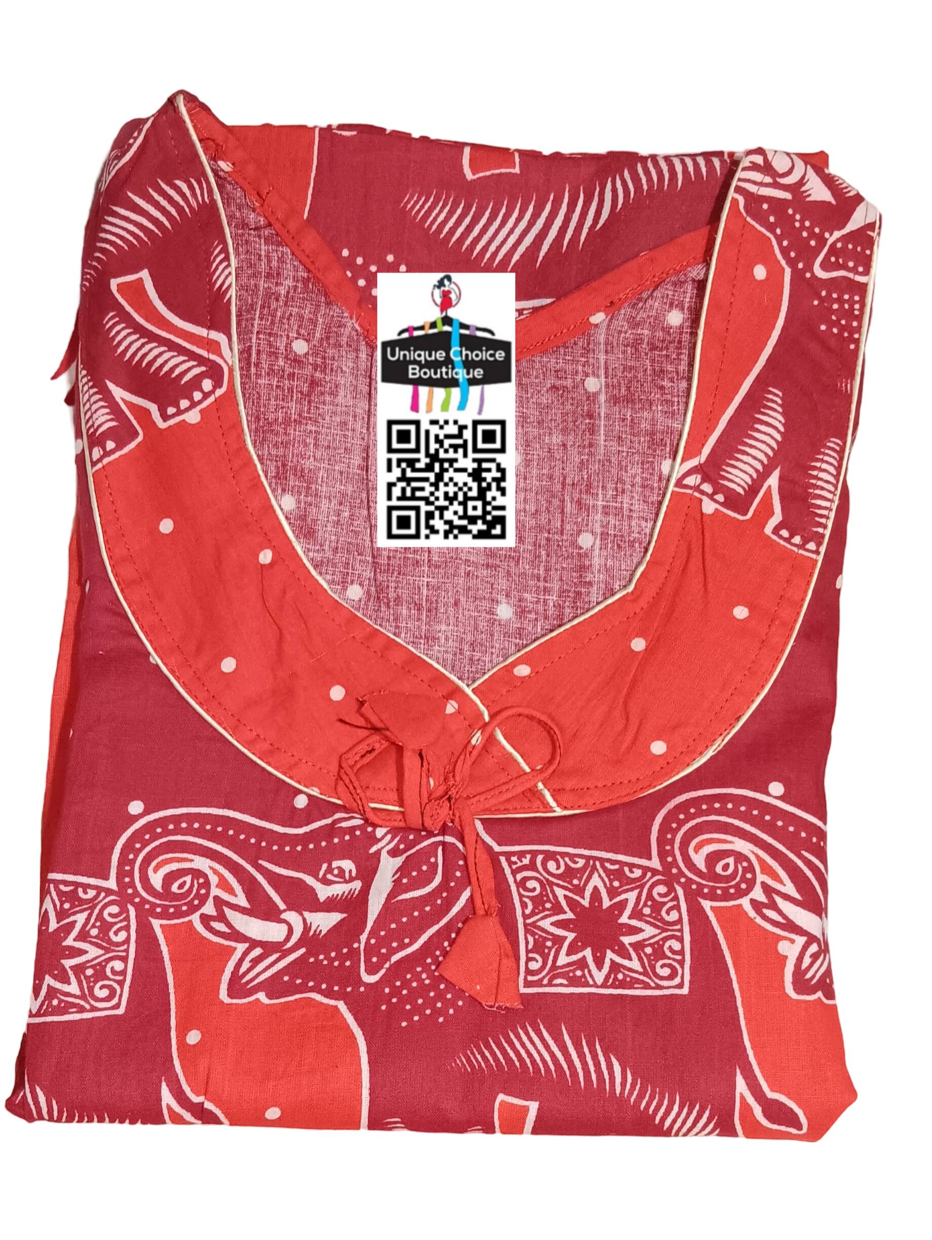 Pure Cotton Nighty No Zip Orange