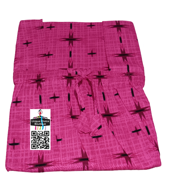 Rasathe Brand No Zip Cotton Nighty Elastic Neck Pink